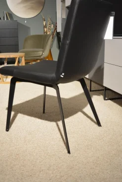 WK Wohnen Esstische|Essgruppe 812 Verkehrsschwarz Mit Stühlen 732 Leder 1 Nero