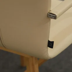 Bacher Essgruppen|Essgruppe Aiden Und Acos Eiche Massiv Natur Gewachst Leder Genua Ivory Creme