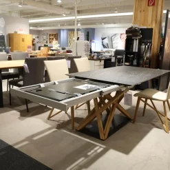 Bacher Essgruppen|Essgruppe Aiden Und Acos Eiche Massiv Natur Gewachst Leder Genua Ivory Creme