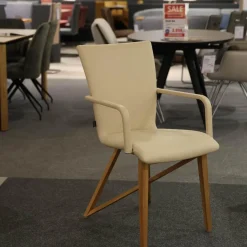 Bacher Essgruppen|Essgruppe Aiden Und Acos Eiche Massiv Natur Gewachst Leder Genua Ivory Creme