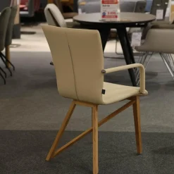 Bacher Essgruppen|Essgruppe Aiden Und Acos Eiche Massiv Natur Gewachst Leder Genua Ivory Creme