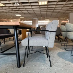 Bert Plantagie Essgruppen|Esstische|Essgruppe Berck Anise Aster Brown Eiche Astig Geölt Leder Twilight Anthrazit Gestell Lack Verkehrsschwarz