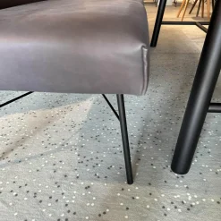 Bert Plantagie Essgruppen|Esstische|Essgruppe Berck Anise Aster Brown Eiche Astig Geölt Leder Twilight Anthrazit Gestell Lack Verkehrsschwarz