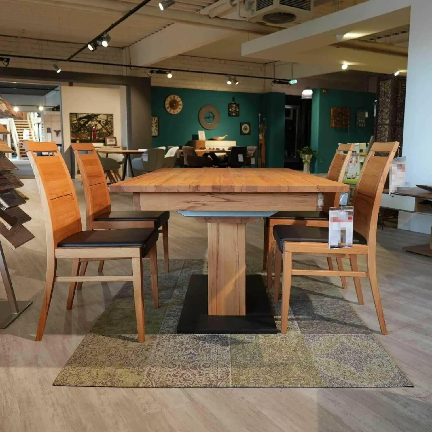 Wimmer Essgruppen|Essgruppe Casera Tisch Mit 4 Stühlen Leder Colarado Dunkelbraun