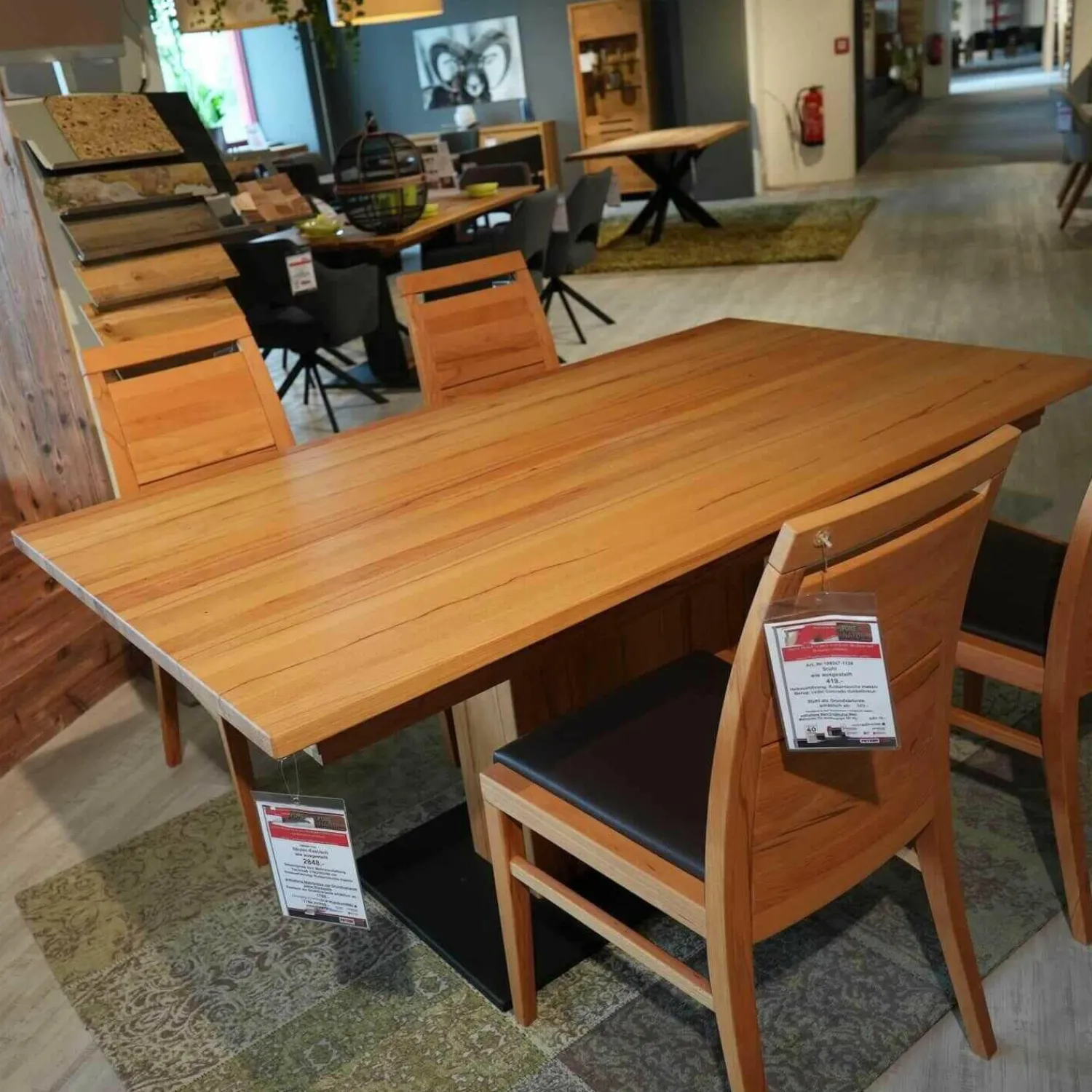 Wimmer Essgruppen|Essgruppe Casera Tisch Mit 4 Stühlen Leder Colarado Dunkelbraun