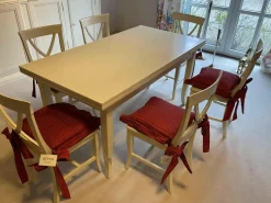 Tonin Casa Essgruppen|Essgruppe Classici per Eccellenza Weiß Schleiflack 1 Tisch 6 Stühle