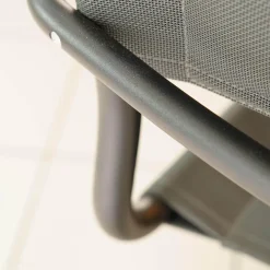 Weishäupl Essgruppen|Essgruppe Denia Platte Belattung Teak Gestell Grau-Metallic Inklusive 2 Sessel Sosta Bespannung Batyline Anthrazit