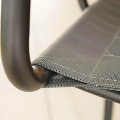 Weishäupl Essgruppen|Essgruppe Denia Platte Belattung Teak Gestell Grau-Metallic Inklusive 2 Sessel Sosta Bespannung Batyline Anthrazit