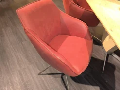 Koinor Essgruppen|Essgruppe Dining System Leder A India Omega Grau Und Leder A India Chili Rot Tisch Wildeiche Bianco Furniert Fuß Metall