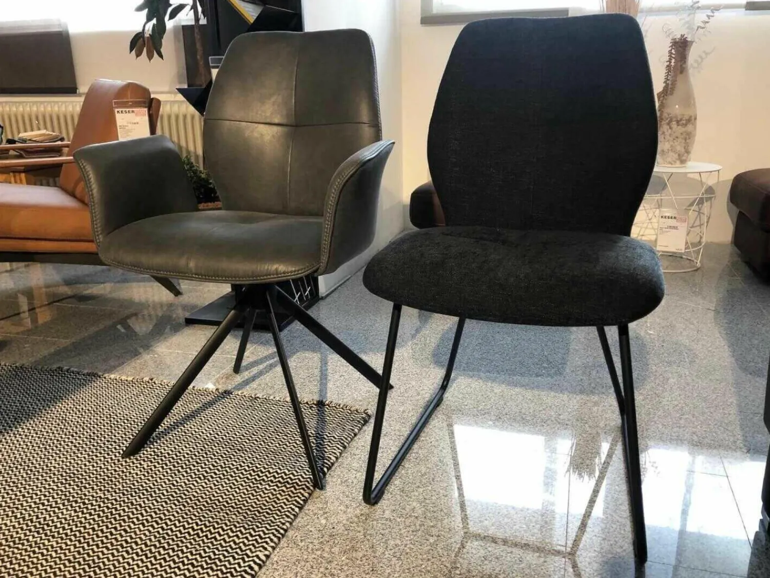 Global Essgruppen|Essgruppe Dinner 5000 Tischplatte Zementdesign mit 6 Stühlen