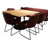 K+W Essgruppen|Essgruppe Gallery Bank Stoff 0575 12 Rosewood Rot Stühle Leder Bronko Bordeaux Rot Gestell Metall Schwarz Lackiert Tischplatte Wildeiche Bianco Lackiert