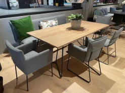 Jess Essgruppen|Essgruppe Design Tisch Charles Eiche mit Bank und 4 Stühlen