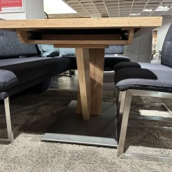 K+W Essgruppen|Essgruppe Kubic 4511 Platte Arsian Eiche Nachbildung Stoff 2250 58 Marine Blau Inklusive 2 Kissen