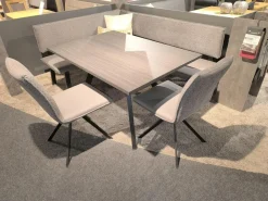 Schösswender Essgruppen|Essgruppe Malta 100 Stoff Wizard 07 Mittelgrau Grau Und Sigma 23 Grau Gestell Metall Schwarz Tisch Oak Grau