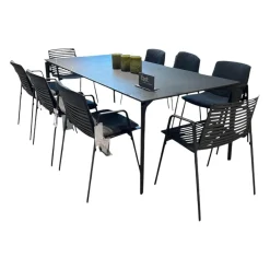 Fast Essgruppen|Essgruppe Outdoor Allsize Platte Feinsteinzeug Rauchgrau Mit 8 Stühlen