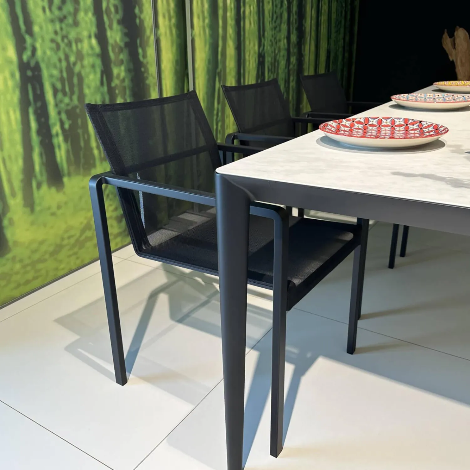 Royal Botania Essgruppen|Essgruppe Outdoor Unite Platte Keramik Bianco Statuario Weiß Grau Mit 6 Stühlen