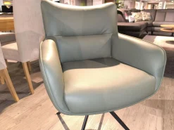 MCA Essgruppen|Essgruppe Paritta Limone 2 Stühle Leder Anthrazit Und Olive Grün Tisch Balkeneiche Massiv Gestell Metall Schwarz