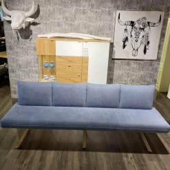 Wimmer Essgruppen|Essgruppe Signatura In Rustikal Asteiche Bianco Polsterbezug Grau Blau Mit 3 Stühlen Milo