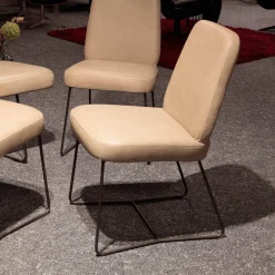 Bert Plantagie Essgruppen|Essgruppe Skyler Bezug Leder Rancho 2 Stone Beige Gestell Lack Feinstruktur Anthrazit