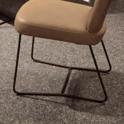 Bert Plantagie Essgruppen|Essgruppe Skyler Bezug Leder Rancho 2 Stone Beige Gestell Lack Feinstruktur Anthrazit