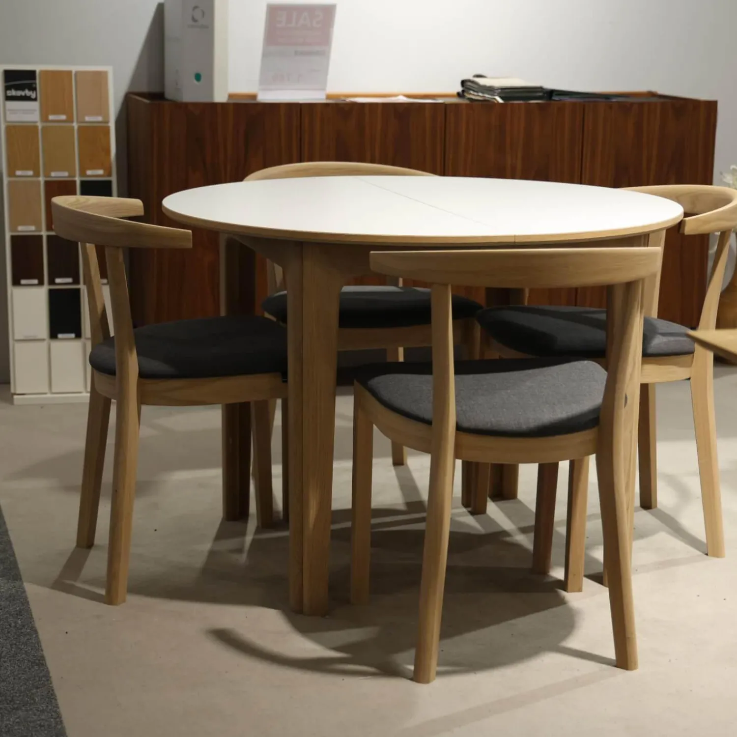 Skovby Essgruppen|Essgruppe SM 11 Und SM 52 Eiche Weiß Geölt Stoff Remix Sg2 163 Grau