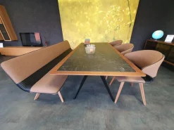 Hülsta Essgruppen|Essgruppe Solid Tisch Bank 3 Stühle Nussbaum Massiv Geölt