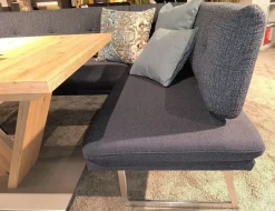 K+W Essgruppen|Essgruppe Step Two 343021 Bank Und Stuhl Stoff 2255 58 Marine Blau Tisch Arsian Eiche Nachbildung