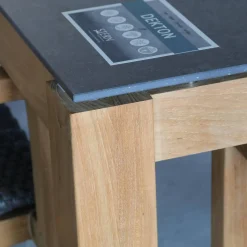 Stern Essgruppen|Essgruppe Teak Tischplatte Dektron Farbe Lava Anthrazit