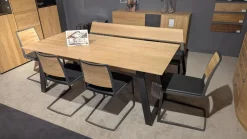 Wimmer Essgruppen|Essgruppe Terso Rustikale Asteiche Massiv Bianco Leder Colorado Anthrazit