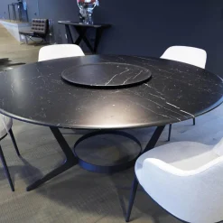 Maxalto Essgruppen|Essgruppe Tisch Astrum Marmor Maquinia Schwarz Matt mit 4 Stühlen Caratos