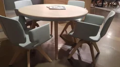 Team 7 Essgruppen|Essgruppe Tisch Flaye mit 4 Stühlen Aye Eiche Weißöl Massiv