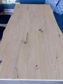 Voglauer Essgruppen|Essgruppe Vtektura Living Tisch Wildeiche Rustiko Schwarz Bank Und Stühle Stoff Select Mineralblau Und Schwarz Gestell Metall