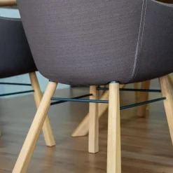 Wimmer Essgruppen|Essgruppe Z42 Kreuztisch Rustikale Asteiche Hartwachsöl Bianco Äste Kreuzgstell Holz Metall RAL7021 Schwarzgrau Mit 6 ZS110 Stühlen