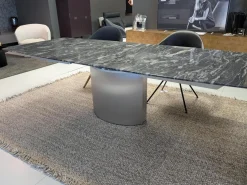 Draenert Esstische|Esstisch 1224 Adler II Paradiso Aktion Steinplatte Fuß Edelstahl Poliert mit Auszug