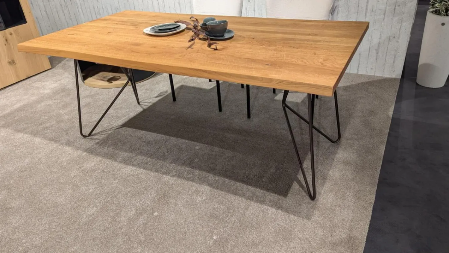 W. Schillig Esstische|Esstisch 41120 Gunnar Platte Wildeiche Gehackt Gestell Und Füße Metall 056 Bronze Schwarz Ohne Deko Ohne Stühle