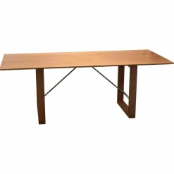 Boxler Esstische|Esstisch 120 Pergola Eiche Gekalkt Verstrebung Edelstahl Poliert