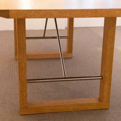 Boxler Esstische|Esstisch 120 Pergola Eiche Gekalkt Verstrebung Edelstahl Poliert