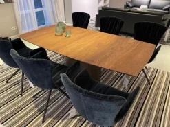 Draenert Esstische|Esstisch Adler 1224 Platte Amerikanischer Nussbaum Natur Gewachst Sockel Oval Bronze Mit Auszug Und Rollen