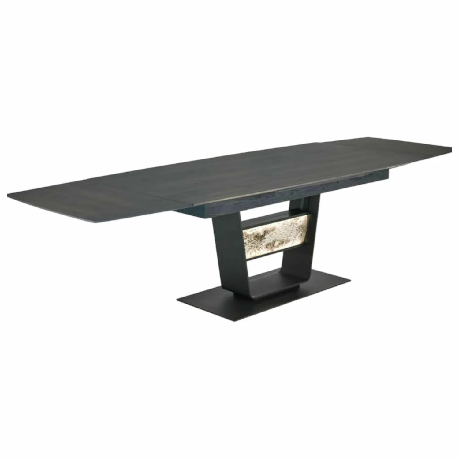 Hartmann Esstische|Esstisch Alva 3110W-1555 Tischplatte Birke Massiv Gestell Metall Anthrazit mit Auszug