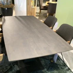 Hartmann Esstische|Esstisch Alva 3110W-1555 Tischplatte Birke Massiv Gestell Metall Anthrazit mit Auszug