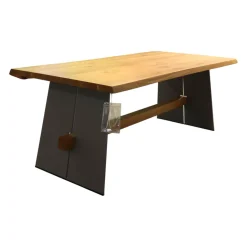 Bert Plantagie Esstische|Esstisch Amar Asteiche Geölt Gestell Stahl Feinstruktur Grau