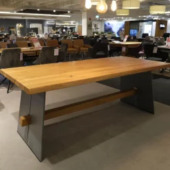 Bert Plantagie Esstische|Esstisch Amar Asteiche Geölt Gestell Stahl Feinstruktur Grau