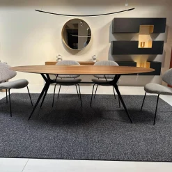 Extendo Esstische|Esstisch Balance Platte Nussbaum Ovale Gestell Schwarz