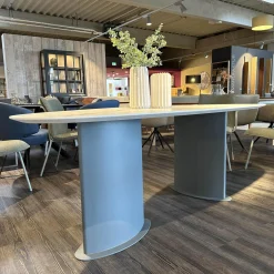 Bert Plantagie Esstische|Esstisch Belia Stein Dekton Natural Aura Gestell Blau Grau RAL 7031 Blue Grey