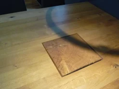 Riva1920 Esstische|Esstisch Boss Executive Quadrat 3 Massivholz Eiche Geölt Bodenplatte Natureisen Matt Transparent Lackiert