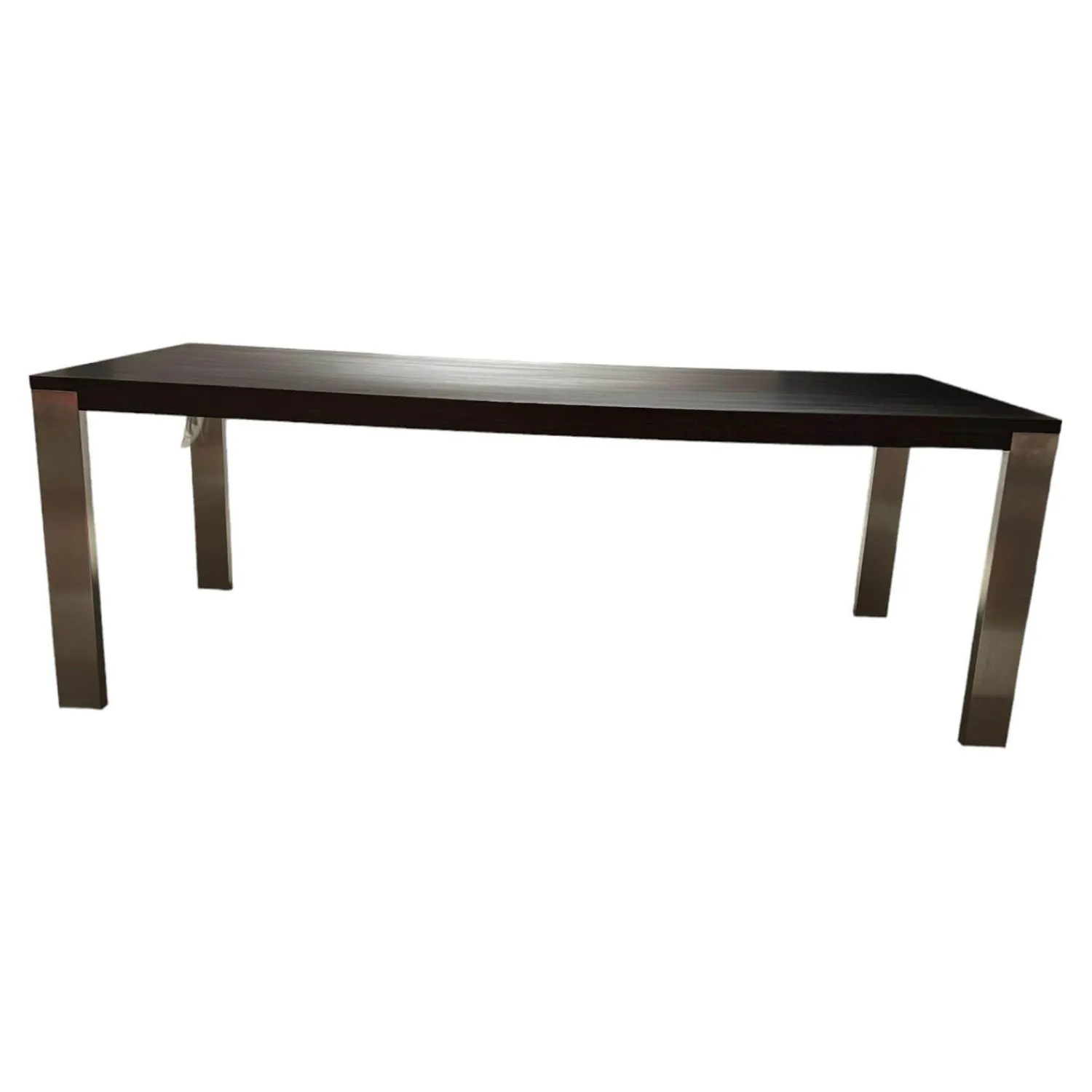 Bert Plantagie Esstische|Esstisch Bridge Tischplatte Hpl Duropal Open Ovid Muskat RVS 37011 Schwarz Braun Gestell Metall Chrom