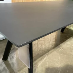 Hay Esstische|Esstisch Copenhague CPH 30 Platte Linoleum Schwarz Gestell Eiche Schwarz Lackiert Ausziehbar