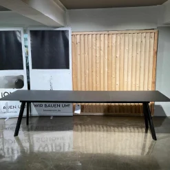 Hay Esstische|Esstisch Copenhague CPH 30 Platte Linoleum Schwarz Gestell Eiche Schwarz Lackiert Ausziehbar