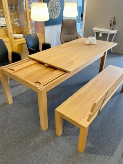 Rodam Essgruppen|Esstisch Dacapo Kernbuche Massiv Natur Geölt Mit Klappeinlage Inklusive Sitzbank