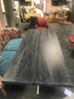 Bodahl Esstische|Esstisch Denver Chicago Eiche Rustikal Shadow 240 x 100 Fuß Metall Weiß Antik